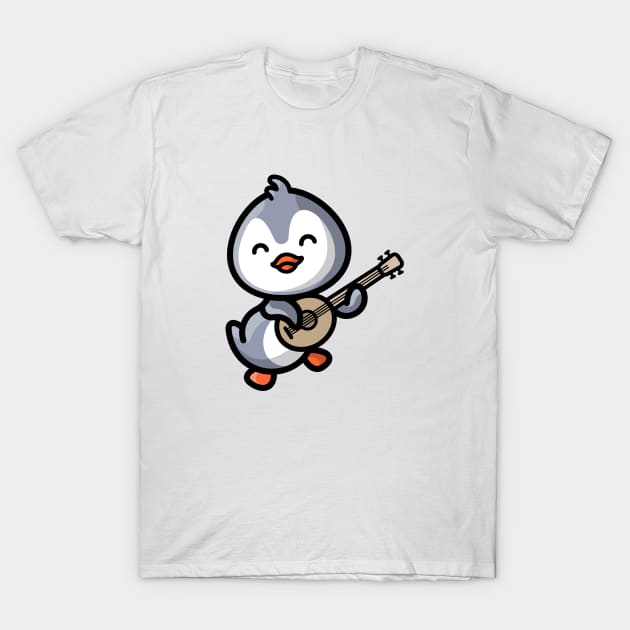 Cute Bird Playing Guitar T-Shirt by Art master